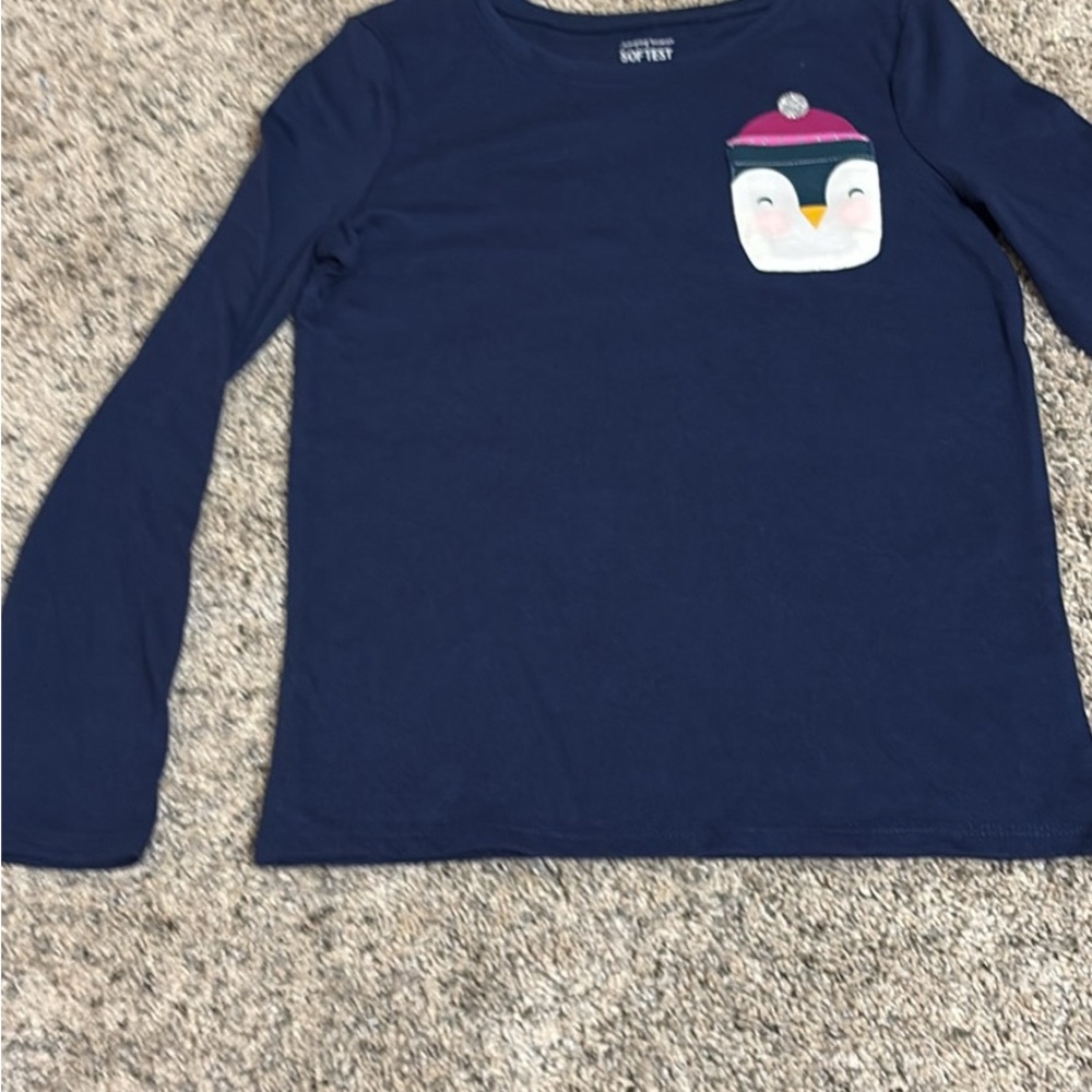 Jumping Beans Navy Blue Long Sleeve with Penguin Pocket